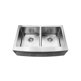 PELICAN PL-HA128 R15 16G Handmade 16 Gauge Stainless Steel Apron Front Kitchen Sink 33" x 21" x 10'' w/ Micro Radius Corners