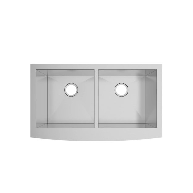 (image for) PELICAN PL-HA130 R0 16G Handmade 16 Gauge Stainless Steel Apron Front Kitchen Sink 36" x 21" x 10'' w/ Zero Radius Corners