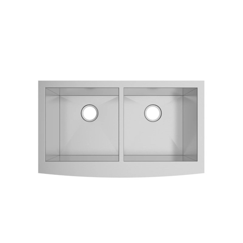 PELICAN PL-HA130 R0 16G Handmade 16 Gauge Stainless Steel Apron Front Kitchen Sink 36\" x 21\" x 10\'\' w/ Zero Radius Corners