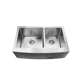 PELICAN PL-HA136 R15 16G Handmade 16 Gauge Stainless Steel Apron Front Kitchen Sink 33" x 21" x 10'' w/ Micro Radius Corners