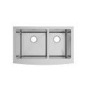 (image for) PELICAN PL-HA136 R15 16G Handmade 16 Gauge Stainless Steel Apron Front Kitchen Sink 33" x 21" x 10'' w/ Micro Radius Corners