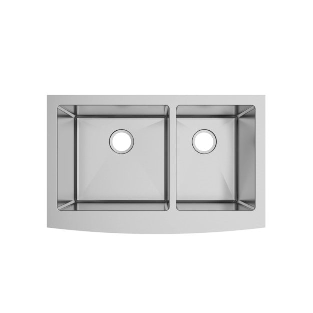 (image for) PELICAN PL-HA136 R15 16G Handmade 16 Gauge Stainless Steel Apron Front Kitchen Sink 33" x 21" x 10'' w/ Micro Radius Corners
