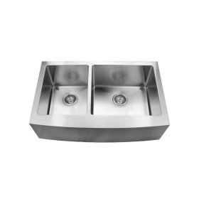 Pelican PL-HA139 R15 16G Handmade 16 Gauge Stainless Steel Apron Front Kitchen Sink 33" x 21" x 10'' w/ Micro Radius Corners