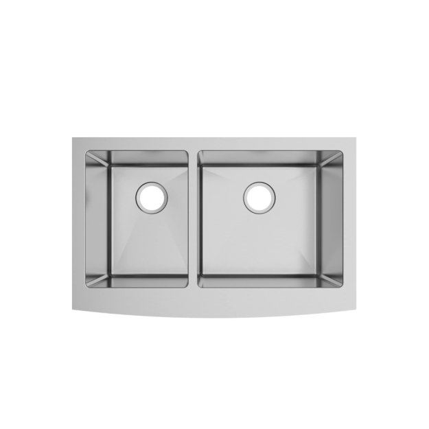 (image for) PELICAN PL-HA139 R15 16G Handmade 16 Gauge Stainless Steel Apron Front Kitchen Sink 33" x 21" x 10'' w/ Micro Radius Corners