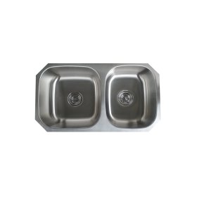 PELICAN PL-VP6040 16G Stainless Steel Double Bowl Undermount Kitchen Sink 32-1/8'' x 18"