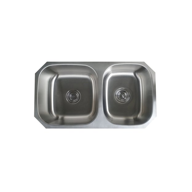 (image for) PELICAN PL-VP6040 18G Stainless Steel Double Bowl Undermount Kitchen Sink 32-1/8'' x 18"