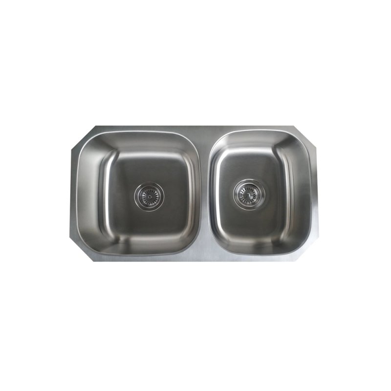 (image for) PELICAN PL-VP6040 18G Stainless Steel Double Bowl Undermount Kitchen Sink 32-1/8'' x 18"