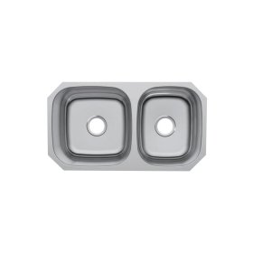 PELICAN PL-VP6040 16G Stainless Steel Double Bowl Undermount Kitchen Sink 32-1/8'' x 18"