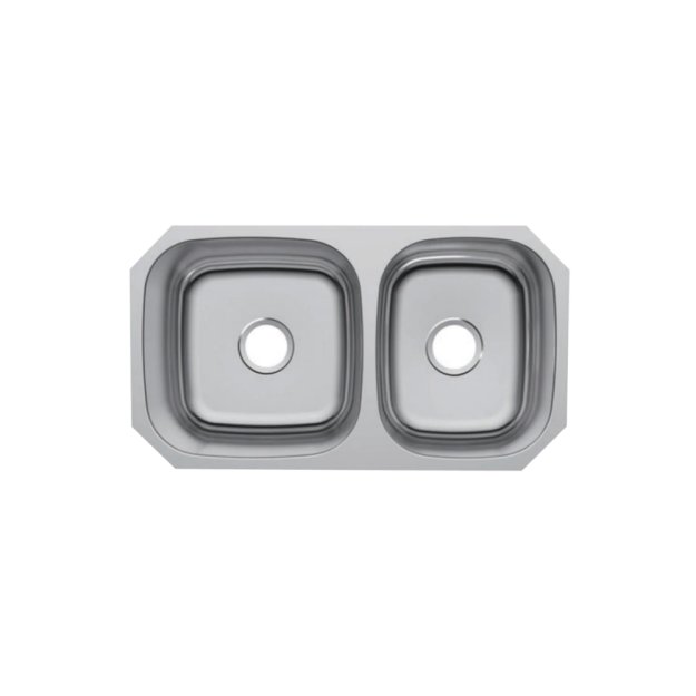 (image for) PELICAN PL-VP6040 18G Stainless Steel Double Bowl Undermount Kitchen Sink 32-1/8'' x 18"