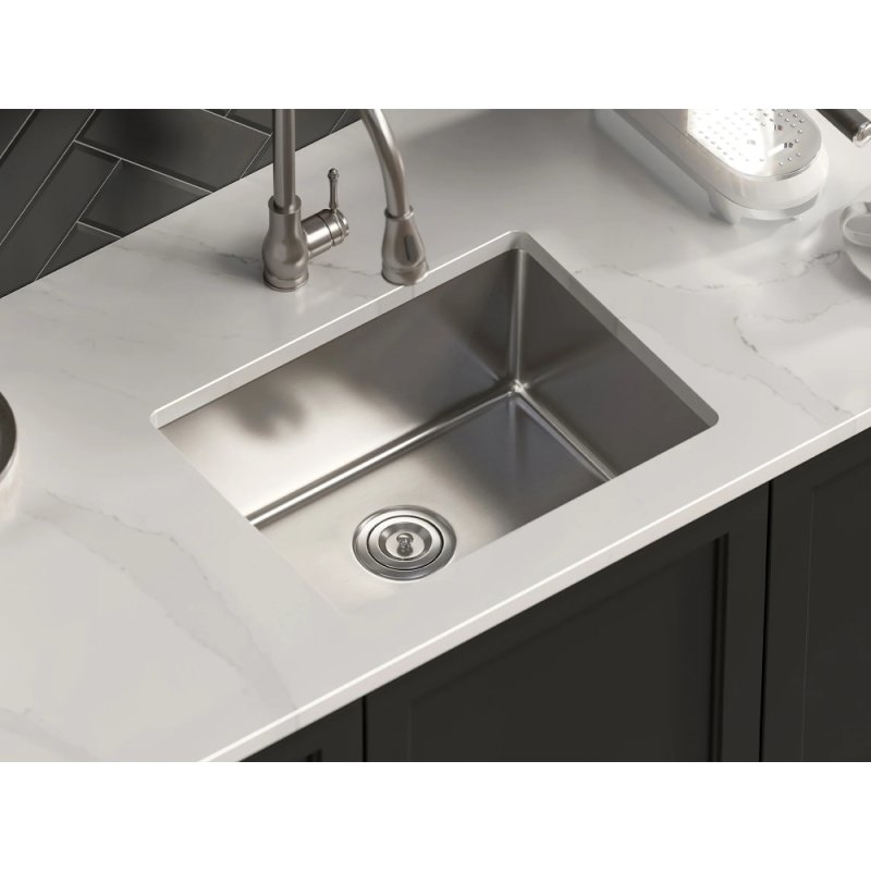 (image for) PELICAN PL-VR2318 R20 18 Gauge Stainless Steel Undermount Kitchen Sink 23'' x 18'' w/ Low Radius Corners