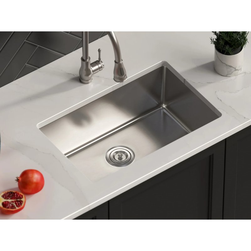 (image for) PELICAN PL-VR2718 R20 18 Gauge Stainless Steel Undermount Kitchen Sink 27'' x 18'' w/ Low Radius Corners