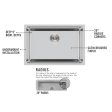 (image for) PELICAN PL-VR3118 R20 18 Gauge Stainless Steel Undermount Kitchen Sink 31'' x 18'' w/ Low Radius Corners