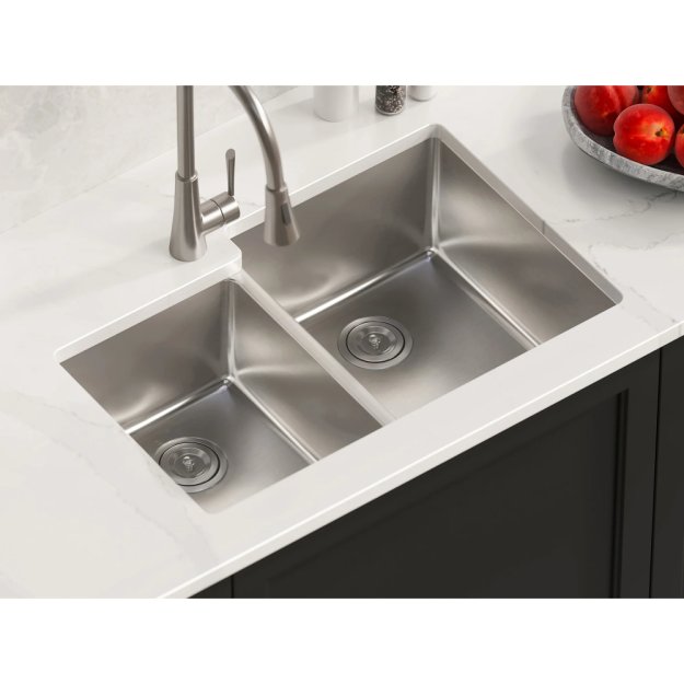 (image for) PELICAN PL-VR4060 R20 18 Gauge Stainless Steel Undermount Kitchen Sink 31 1/2'' x 20 1/2''' w/ Low Radius Corners