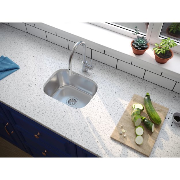 (image for) PELICAN PL-VS1513 18G Stainless Steel Single Bowl Undermount Kitchen Sink 15'' x 12-3/4''