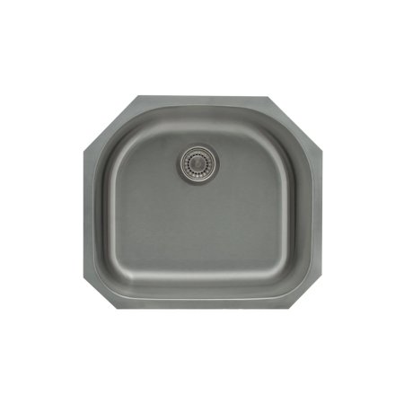 (image for) Pelican PL-VS2321 18G Stainless Steel Single Bowl Undermount Kitchen D Sink 23-1/2'' x 21"