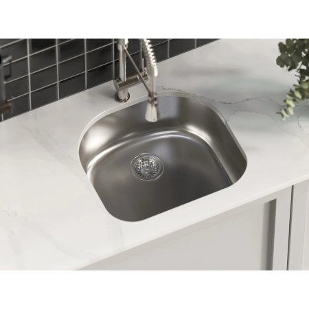 (image for) Pelican PL-VS2321 18G Stainless Steel Single Bowl Undermount Kitchen D Sink 23-1/2'' x 21"