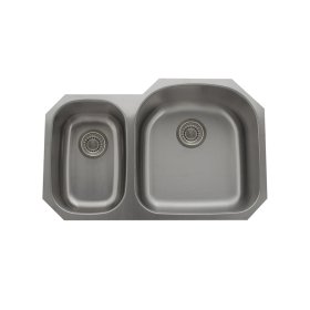 PELICAN PL-VS3070 16G Stainless Steel Double Bowl Undermount Kitchen Sink 31-1/2'' x 20-1/2''