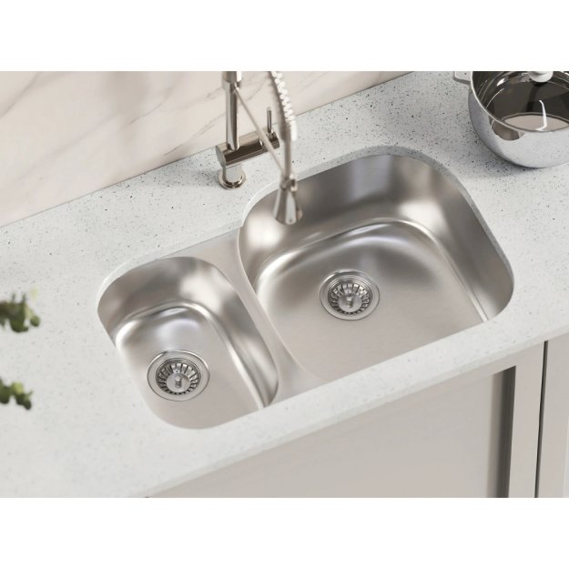 (image for) PELICAN PL-VS3070 18G Stainless Steel Double Bowl Undermount Kitchen Sink 31-1/2'' x 20-1/2''