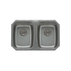 PELICAN PL-VS4040 18G Stainless Steel Double Bowl Undermount Kitchen Sink 29 1/8'' x 18-1/2''