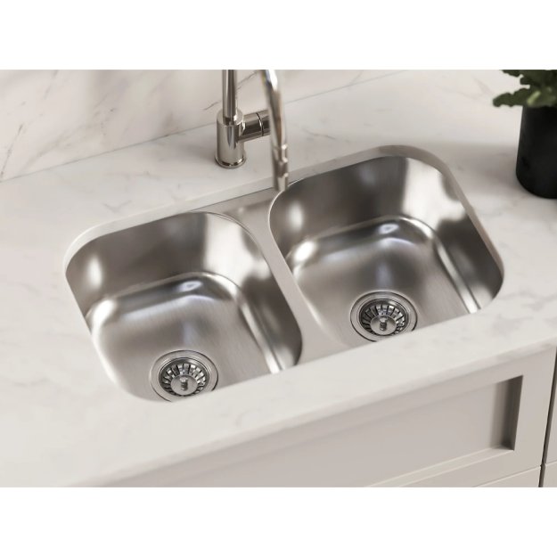 (image for) PELICAN PL-VS4040 18G Stainless Steel Double Bowl Undermount Kitchen Sink 29 1/8'' x 18-1/2''