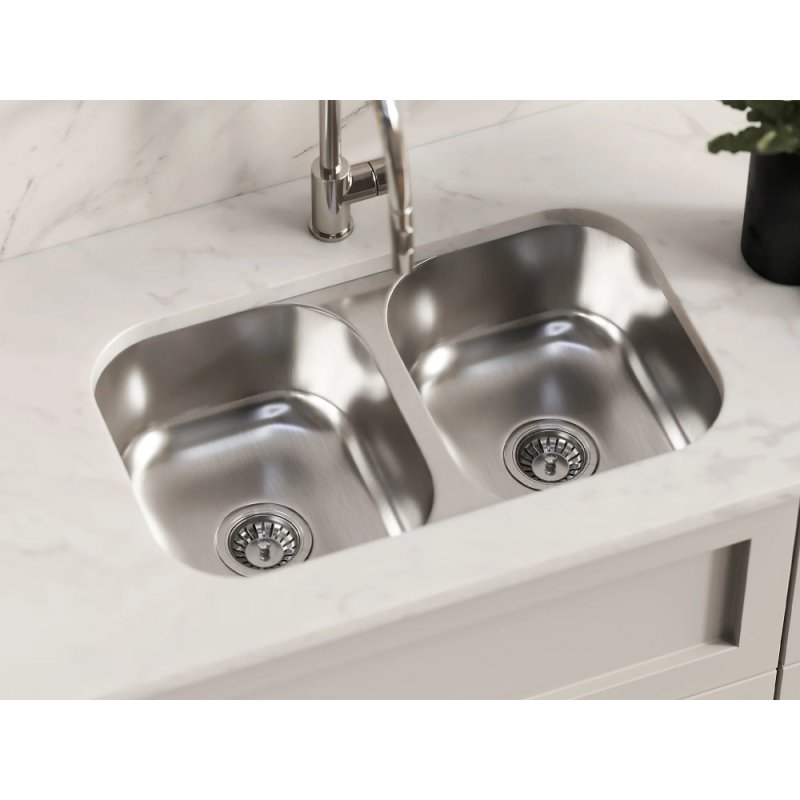 (image for) PELICAN PL-VS4040 18G Stainless Steel Double Bowl Undermount Kitchen Sink 29 1/8'' x 18-1/2''