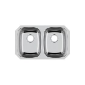 PELICAN PL-VS4040 18G Stainless Steel Double Bowl Undermount Kitchen Sink 29 1/8'' x 18-1/2''