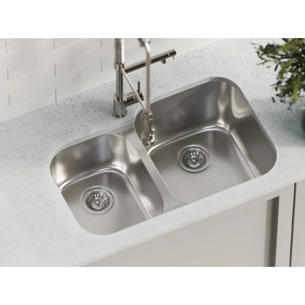 (image for) PELICAN PL-VS4060 16G Stainless Steel Double Bowl Undermount Kitchen Sink 32'' x 20-1/2"
