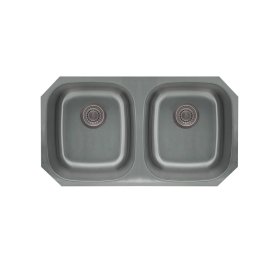 PELICAN PL-VS5050 16G Stainless Steel Double Bowl Undermount Kitchen Sink 32 1/8'' x 18''