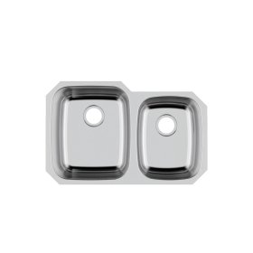PELICAN PL-VS6040 16G Stainless Steel Double Bowl Undermount Kitchen Sink 32'' x 20-1/2"