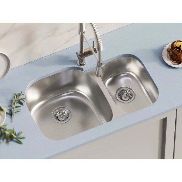 (image for) PELICAN PL-VS7030 18G Stainless Steel Double Bowl Undermount Kitchen Sink 31-1/2'' x 20-1/2''