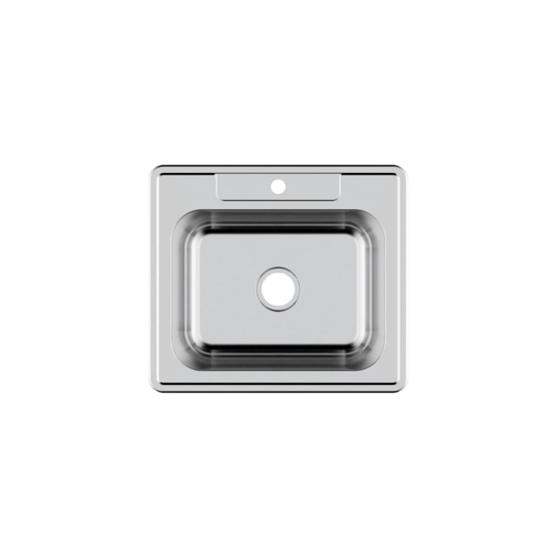 PELICAN PL-VT2522-1 18G Stainless Steel Single Bowl Top Mount Kitchen Sink 25\'\' x 22\'\' w/ 1 Hole