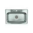 (image for) PELICAN PL-VT3322-1 18G Stainless Steel Single Bowl Top Mount Kitchen Sink 33'' x 22'' w/ 1 Hole