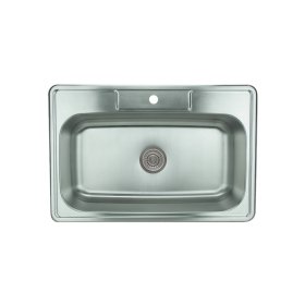 PELICAN PL-VT3322-1 18G Stainless Steel Single Bowl Top Mount Kitchen Sink 33'' x 22'' w/ 1 Hole