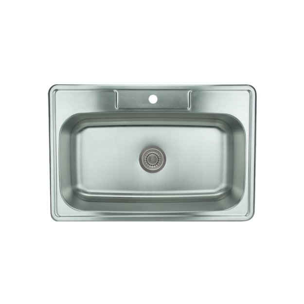 (image for) PELICAN PL-VT3322-1 18G Stainless Steel Single Bowl Top Mount Kitchen Sink 33'' x 22'' w/ 1 Hole