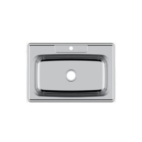 PELICAN PL-VT3322-1 18G Stainless Steel Single Bowl Top Mount Kitchen Sink 33'' x 22'' w/ 1 Hole