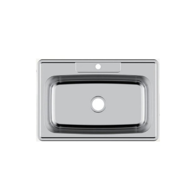 (image for) PELICAN PL-VT3322-1 18G Stainless Steel Single Bowl Top Mount Kitchen Sink 33'' x 22'' w/ 1 Hole