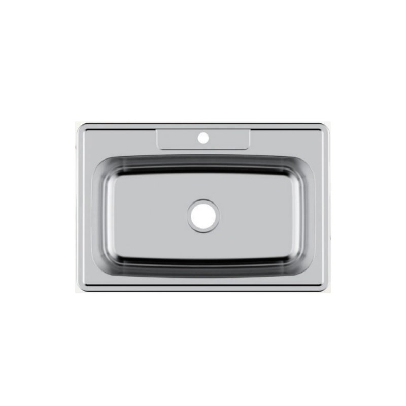 PELICAN PL-VT3322-1 18G Stainless Steel Single Bowl Top Mount Kitchen Sink 33\'\' x 22\'\' w/ 1 Hole