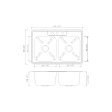 (image for) PELICAN PL-VT5050 18G Stainless Steel Double Bowl Top Mount Kitchen Sink 33'' x 22'' w/ 3 Holes