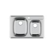 (image for) PELICAN PL-VT6040 18G Stainless Steel Double Bowl Top Mount Kitchen Sink 33'' x 22'' w/ 1 Hole