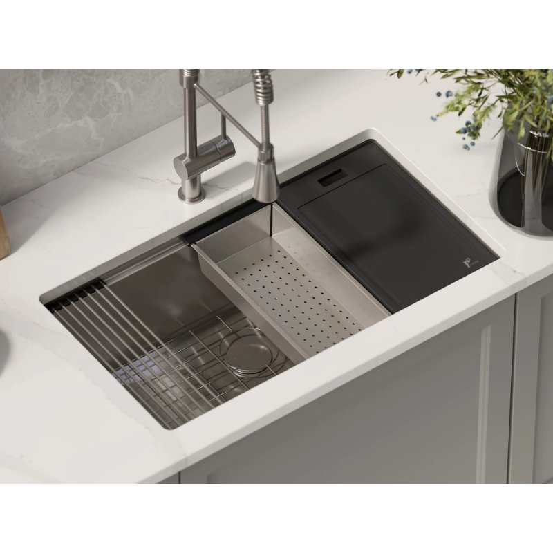 (image for) PELICAN PL-WS3319 R0 16g Stainless Steel Workstation Sink - 33" x 19" x 10"