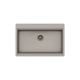 PELICAN PL-WS400 33" x 22" x 9 1/2" Granite Composite Workstation Style Sink - Concrete