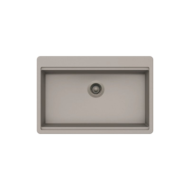 PELICAN PL-WS400 33\" x 22\" x 9 1/2\" Granite Composite Workstation Style Sink - Concrete