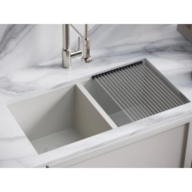 PELICAN PL-WS500 33" x 22" x 9 1/2" Granite Composite Workstation Style Sink - Alpina