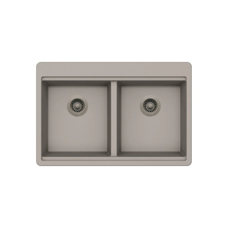 PELICAN PL-WS500 33\" x 22\" x 9 1/2\" Granite Composite Workstation Style Sink - Concrete