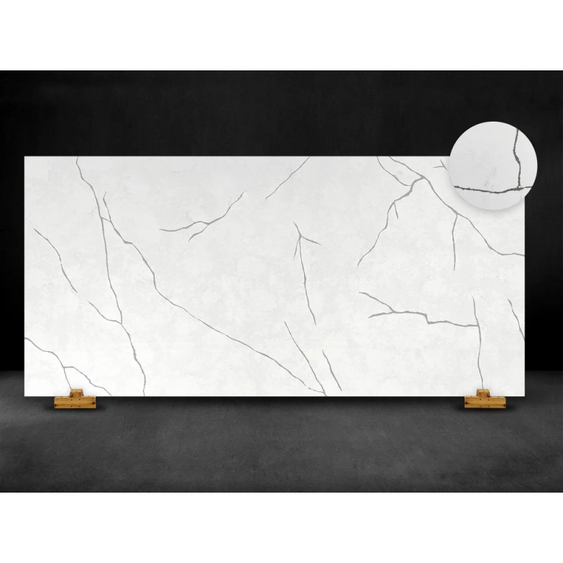 SOLSTONE Quartz Full Slab 126\" x 63\" 3cm - Raiden