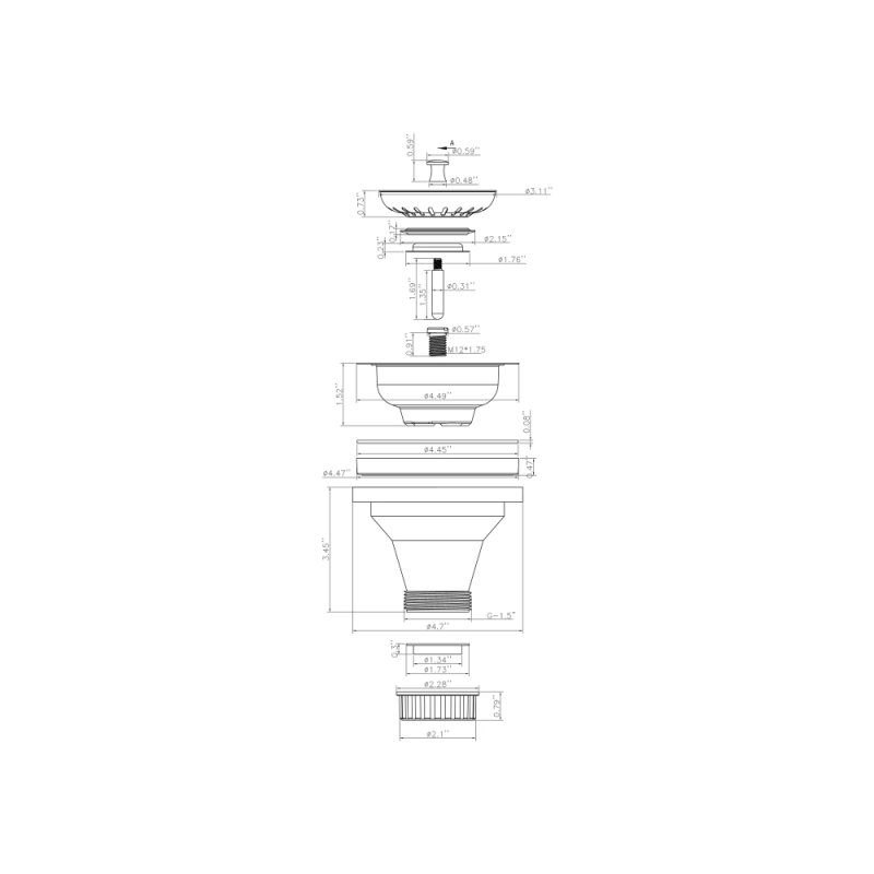 (image for) PELICAN Stainless Steel Standard Strainer - Satin Brushed
