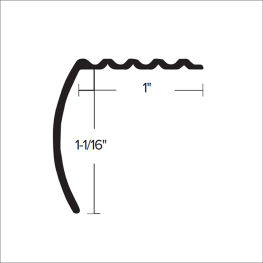 Futura CM 611 1" Standard Stair Nosing w/Fasteners 12' Length - Hammered Nickel