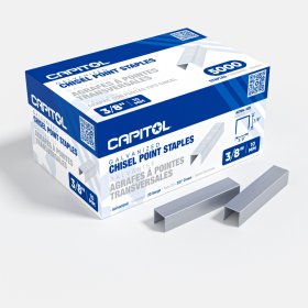 CAPITOL 110012-8 3/8" Divergent Point Carpet Pad Staples - 5000 Per Box