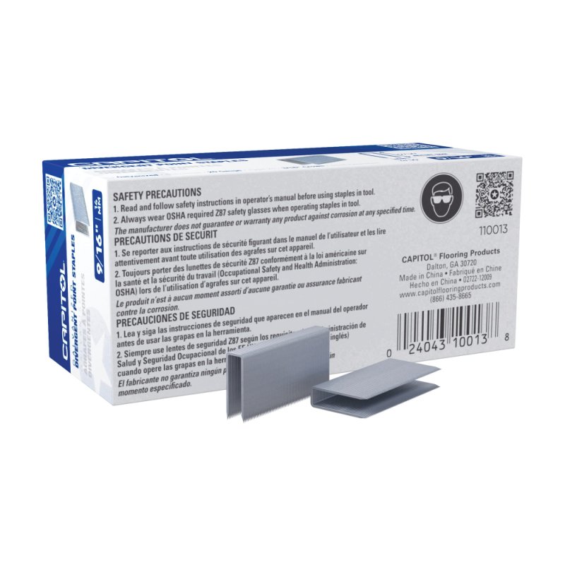 (image for) CAPITOL 110013-8 9/16" Divergent Point Carpet Staples - 5000 Per Box