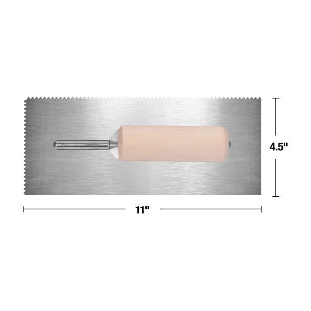 (image for) CAPITOL 115111 Professional Flooring Adhesive Trowel – 1/8" x 1/8" x 1/16" Flat-Top V-Notch